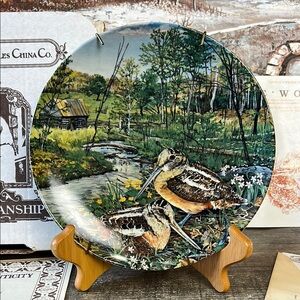 Vtg Knowles Decorative Plate Woodcock Duck Nature Scene 1987 Original Box